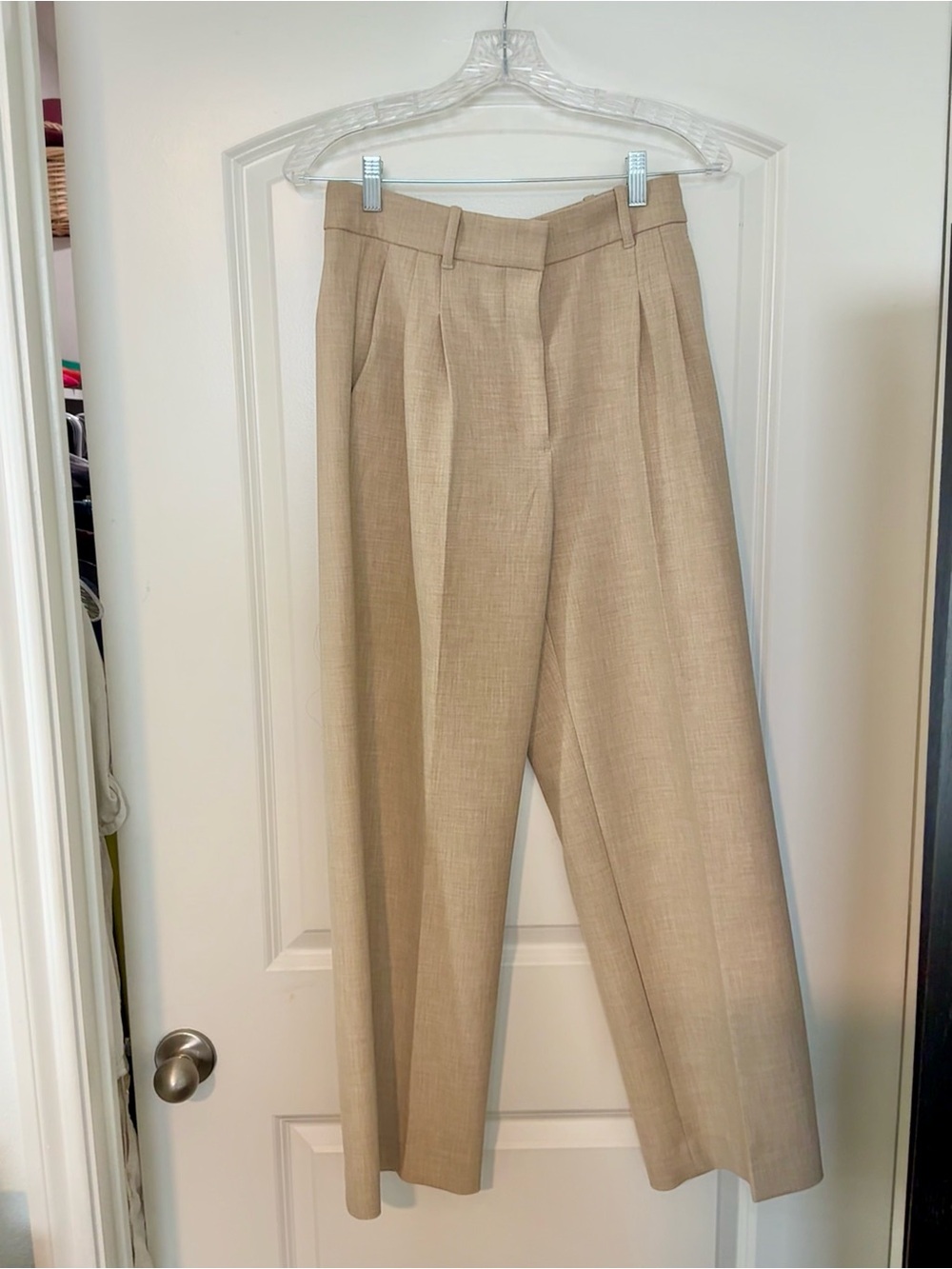 Aritzia The Effortless Pant Trousers in Beige Tan